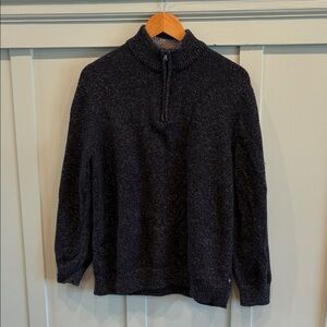 Chaps 1/4-Zip Sweater • Navy & Grey • Men’s Large • Smart Casual Pullover